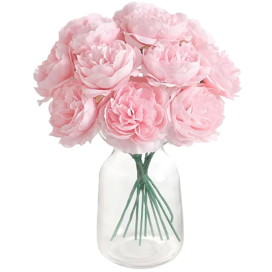 6Pcs Artificial Peony Flowers Bouquet 20CM Fake Flower for Home Decor Garden Wedding Decoration Outdoor Vase Flower Arrangement