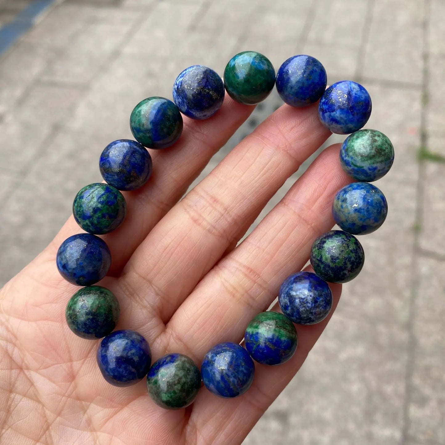 Hemasa Azurite Natural Stone Beads  Bracelet For Men /Women