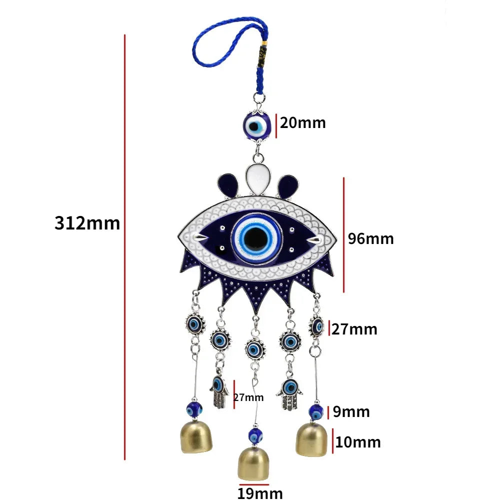 Hemasa Blue Evil Eye Wind Chimes Wall Hanging Decor Birthday Gift   Decoration  Farmhouse Oranament Boho Home Decor