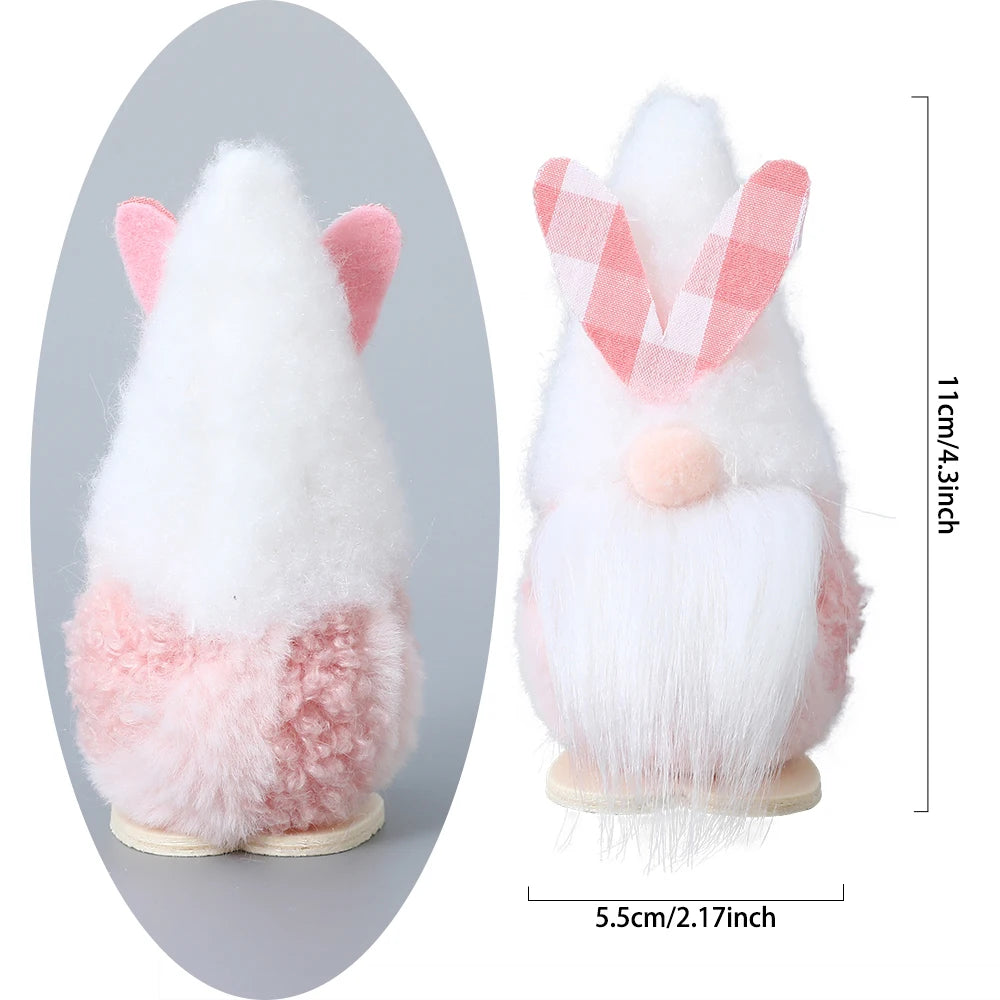 Easter Self-Standing Bunny Gnome Decoration Plush Spring Gnomes Handmade Rabbit Gifts Elf Faceless Doll Holiday Home Decoration