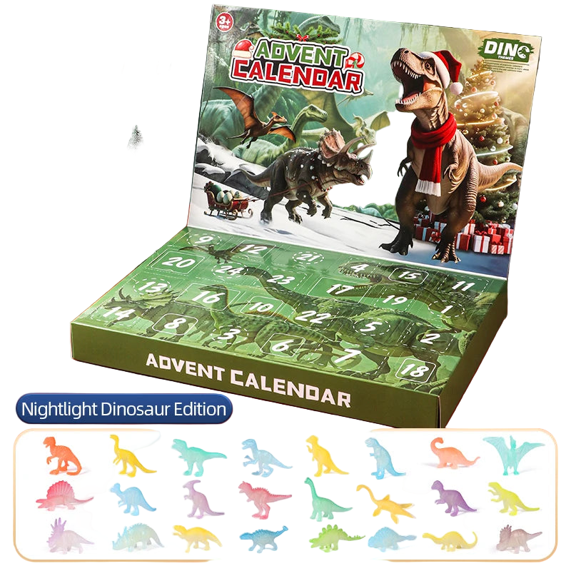 Advent Calendar 2025 Dinosaur Toys 24 Days Countdown Calendar to Christmas Surprise Toys Set with Different Dinosaur Figurine Gi