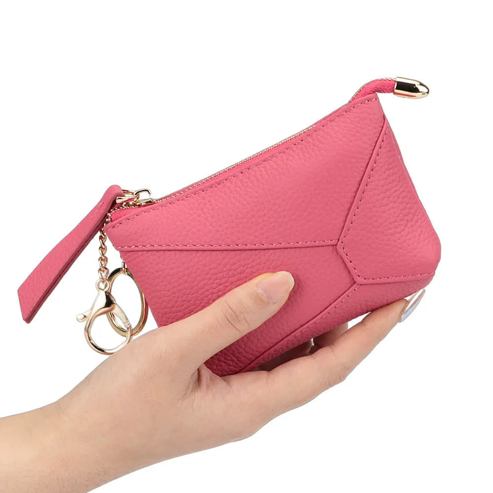 URBAN MASTER Coin Purse for Women Genuine Cow Leather Change Pouch Fashion Simple Storage Bag Small Wallet with Keychain 1547