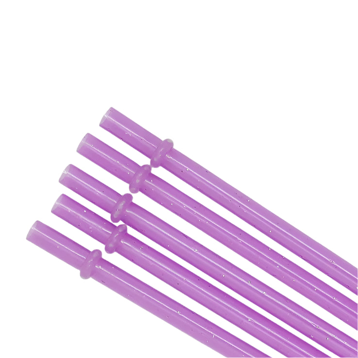 Hemasa 9inches  20 Pieces Reusable Drinking Straws  Colorful Plastic Straws Clear Glitter Unbreakable Straw with Cleaning Brush for Party