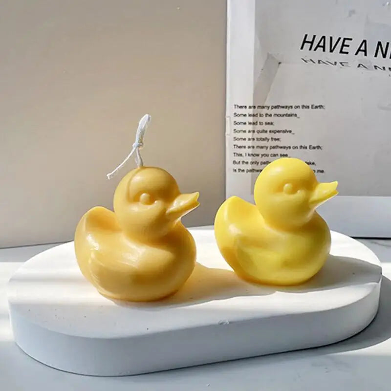 3D Cartoon Duck Silicone Mold Epoxy Resin DIY Plaster Candle Mold Desktop Decoration Soft Pottery Clay Handmade Soap Mold