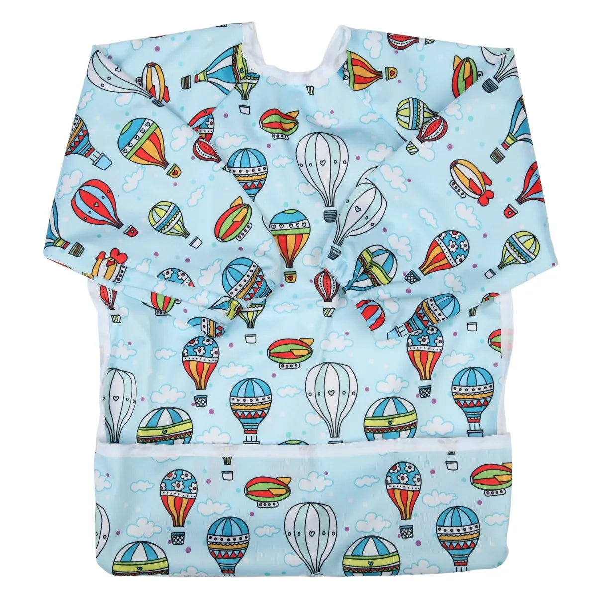 [Sigzagor] 1 Baby Bib Feeding Waterproof Long Sleeve Shirt Toddler Painting Drawing With Pocket 1-3 years old