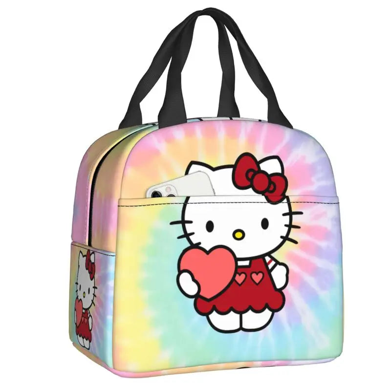 Hemasa  Hello Kitty Cat Lunch Bag Leakproof Cooler Thermal Insulated Bento Box For Women Kids Picnic Travel Food Tote Bags
