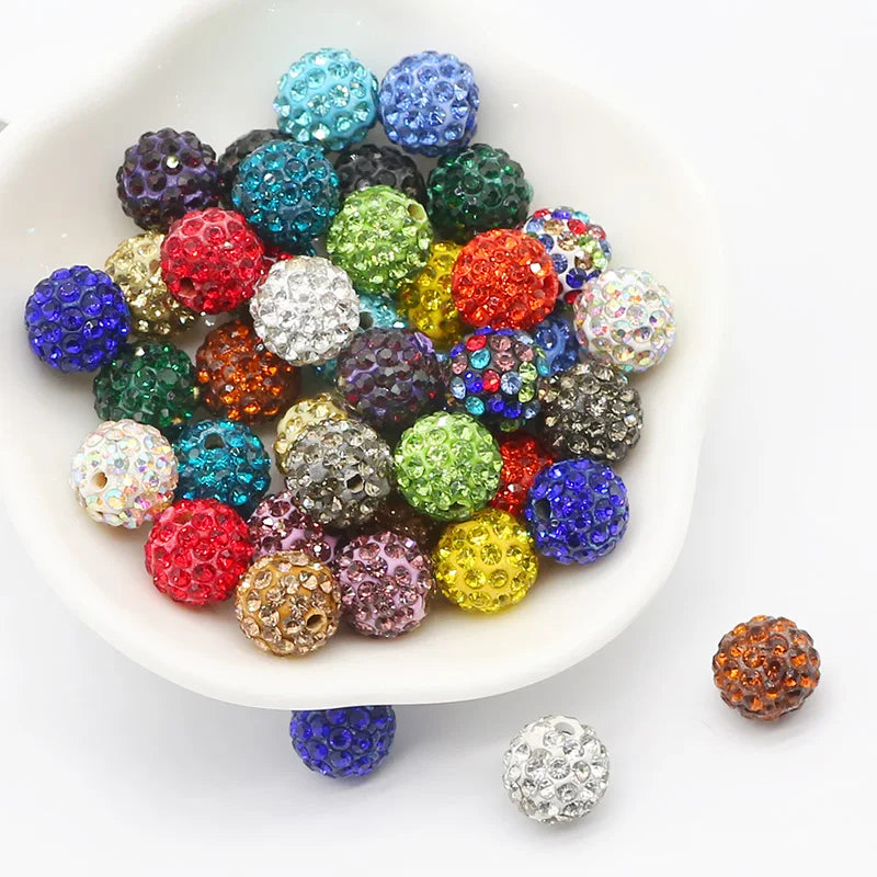 10MM 20pcs Charm Clay Disco Ball Pave Crystal Spacer Loose Beads For Jewelry Making DIY Necklace Bracelets Pendants Accessories