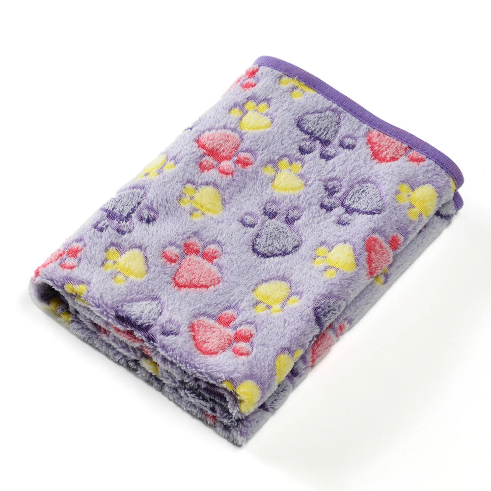 Tejesa Warm Pet Cat Blanket Autumn Winter Cozy Thicken Fleece Kitten Footprint Bed Mat for Small Medium Big Cats Dog Chihuahua Supplies