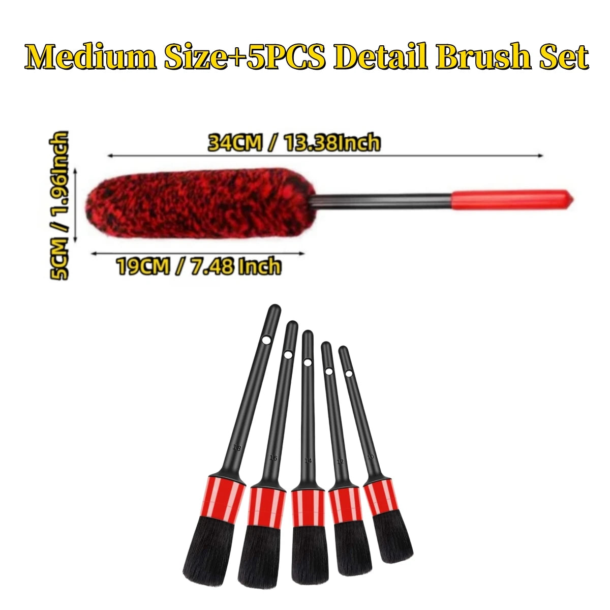 Tejesa Auto Tire Wheel Detailing Brushs Set Multifunctional Car Cleaning tools for Car Rim Tire Bendable Detail Clean Easy Car Wash Too