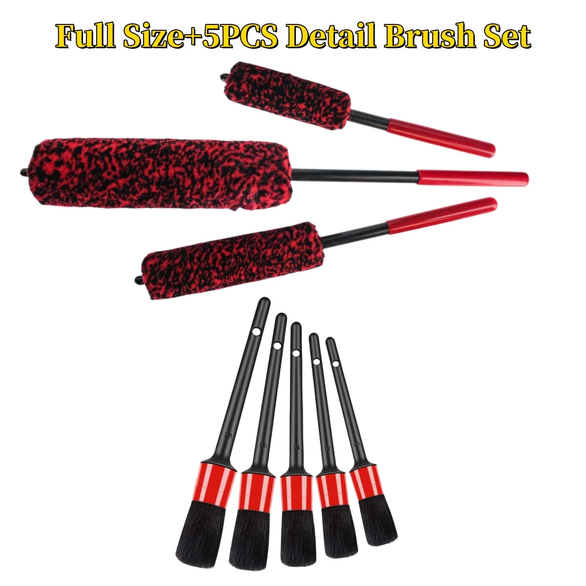 Tejesa Auto Tire Wheel Detailing Brushs Set Multifunctional Car Cleaning tools for Car Rim Tire Bendable Detail Clean Easy Car Wash Too