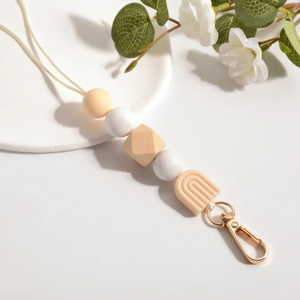 Hemasa Rainbow Silicone Beads Keychain/ Necklace /Lanyard