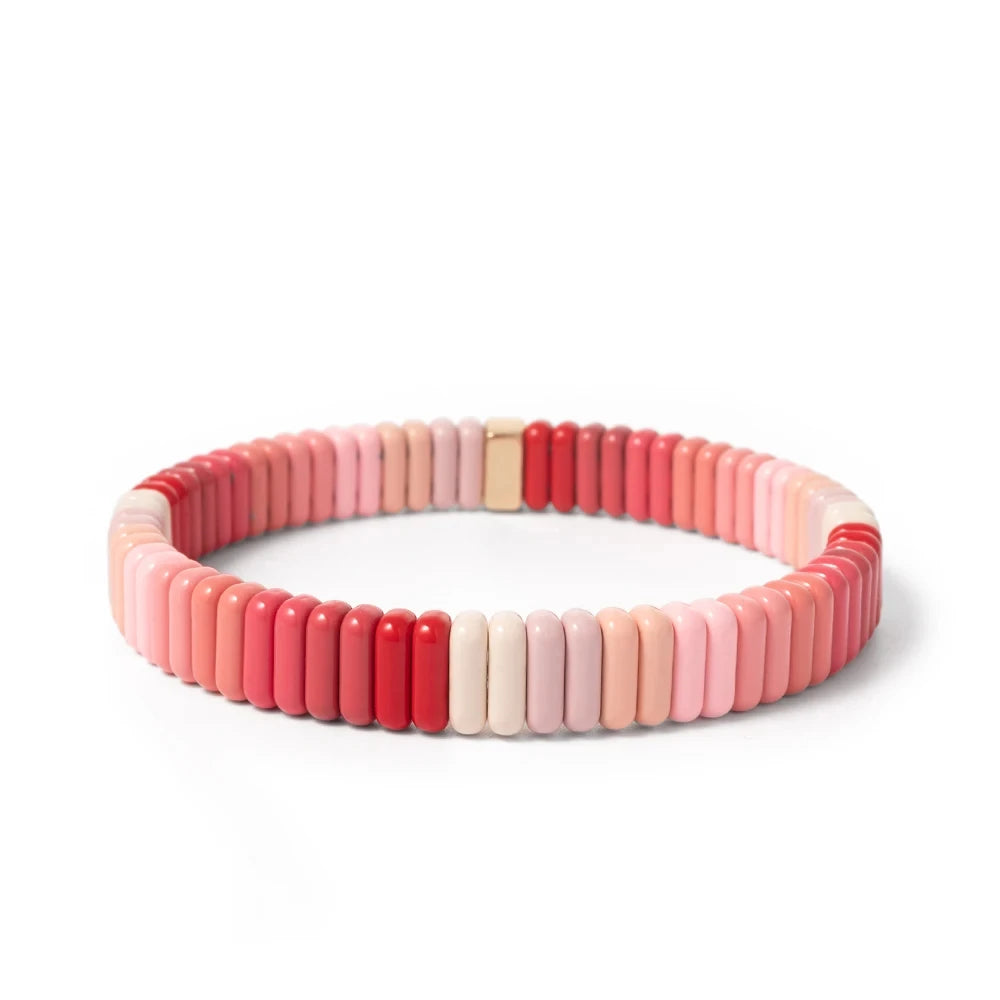Tejesa  2X8MM Colorful  Rectangle Tile Beads Bracelets for women/Girls