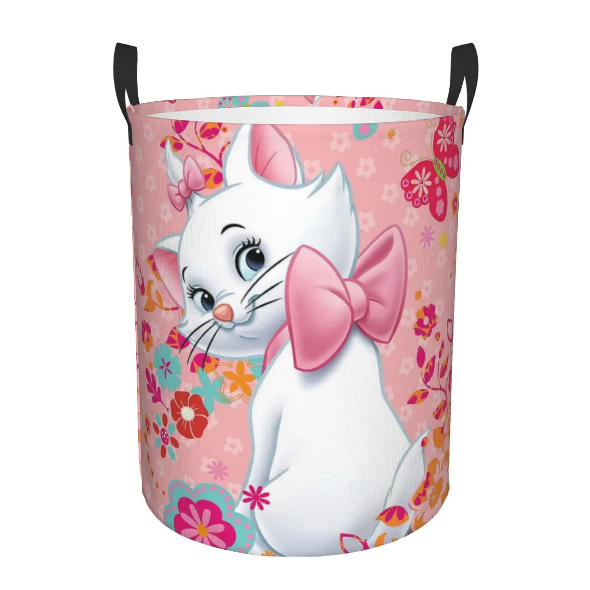 Hemasa Cats   On Pink Laundry Foldable Basket  for Toys / Clothes Hamper Storage Bin for Kids Nursery