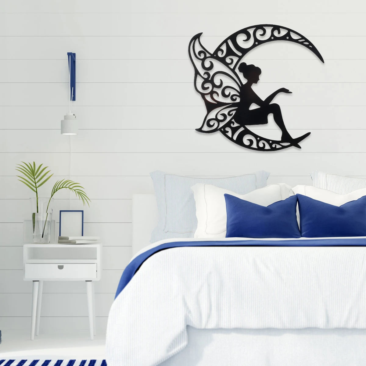 Tejesa Iron Art Silhouette Deco Fairy painting Wall Ornament for Home Bedroom Corridor Wall Sticker Background Wall Romantic Hangings