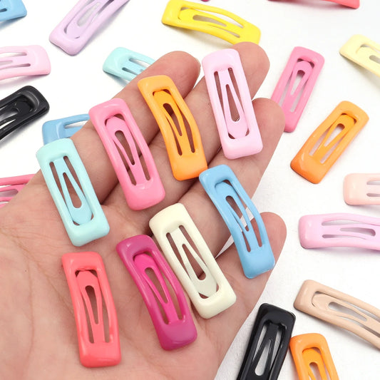 20pcs Candy Color Metal Hair Clips Girls Cute Rectangle Mini Hairpin DIY Decor Hair For Women Bangs Clips Broken Hair Clips ﻿