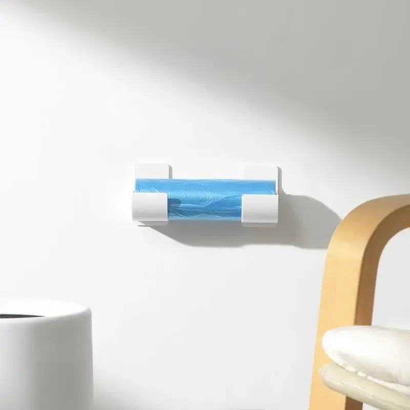 Hemasa 4/2pcs Kitchen Baath Wall Mount Plastic Poly Trash Waste Bag Roll Holder Dispenser Freshness Film Roll Storage Rack for Closet