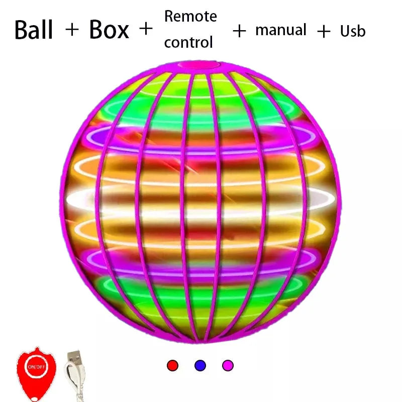 Hemasa Flying Ball Boomerang Flyorb Magic With LED Lights Drone Hover Ball Fly Nova Orb Flying Spinner Fidget Toys Children Gift