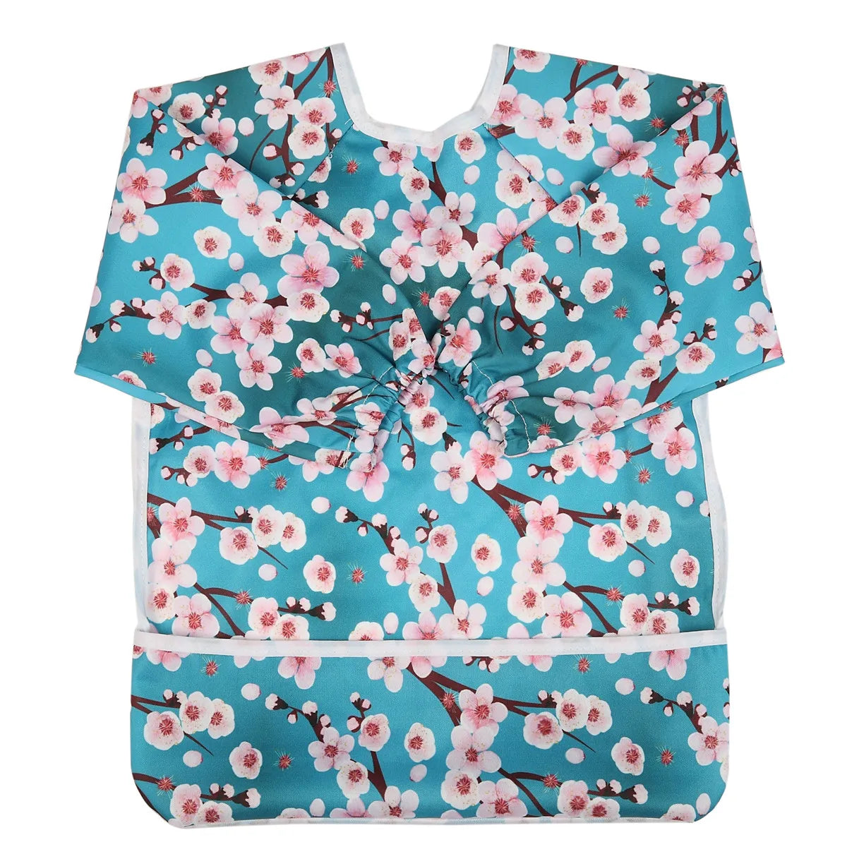 [Sigzagor] 1 Baby Bib Feeding Waterproof Long Sleeve Shirt Toddler Painting Drawing With Pocket 1-3 years old