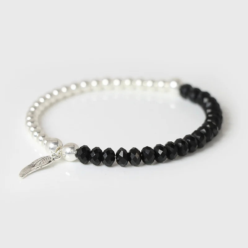 Tejesa  Angel  Faceted Natural Stone Bracelets Labradorite Beads Lucky Bracelet for Men /Women