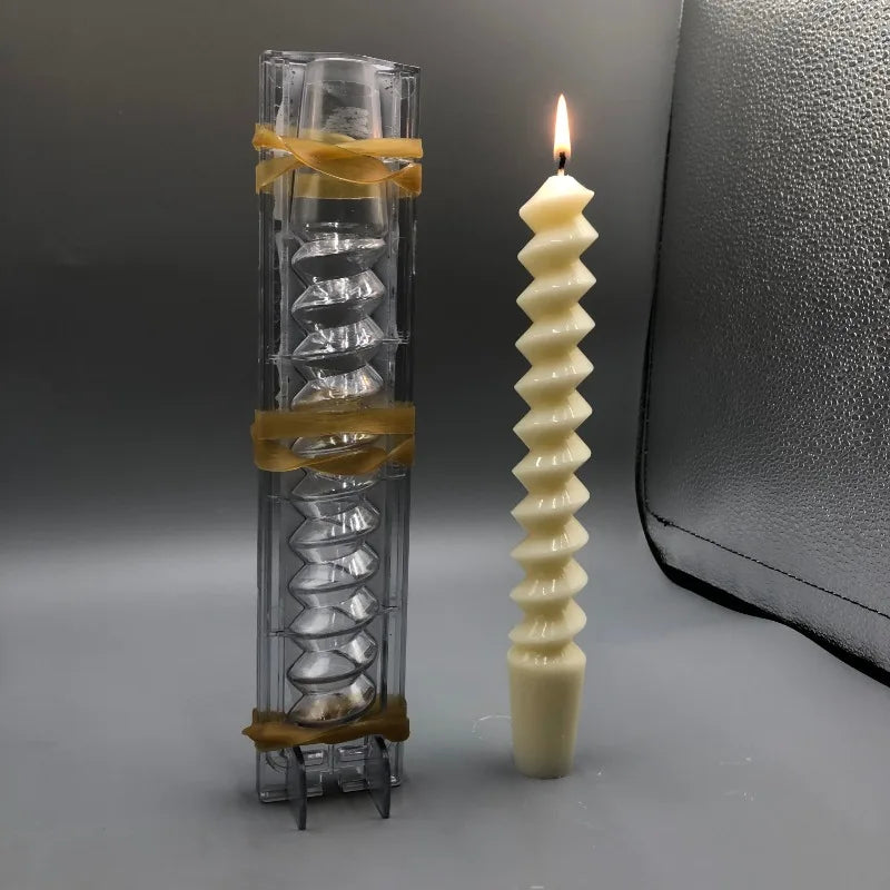 Hemasa 2Pcs 22cm Thread Long Rod Candle Mold, Durable, Easy To Release Mould,PC Plastic Acrylic Mold Kit,DIY Handmade Candle Making Supplies