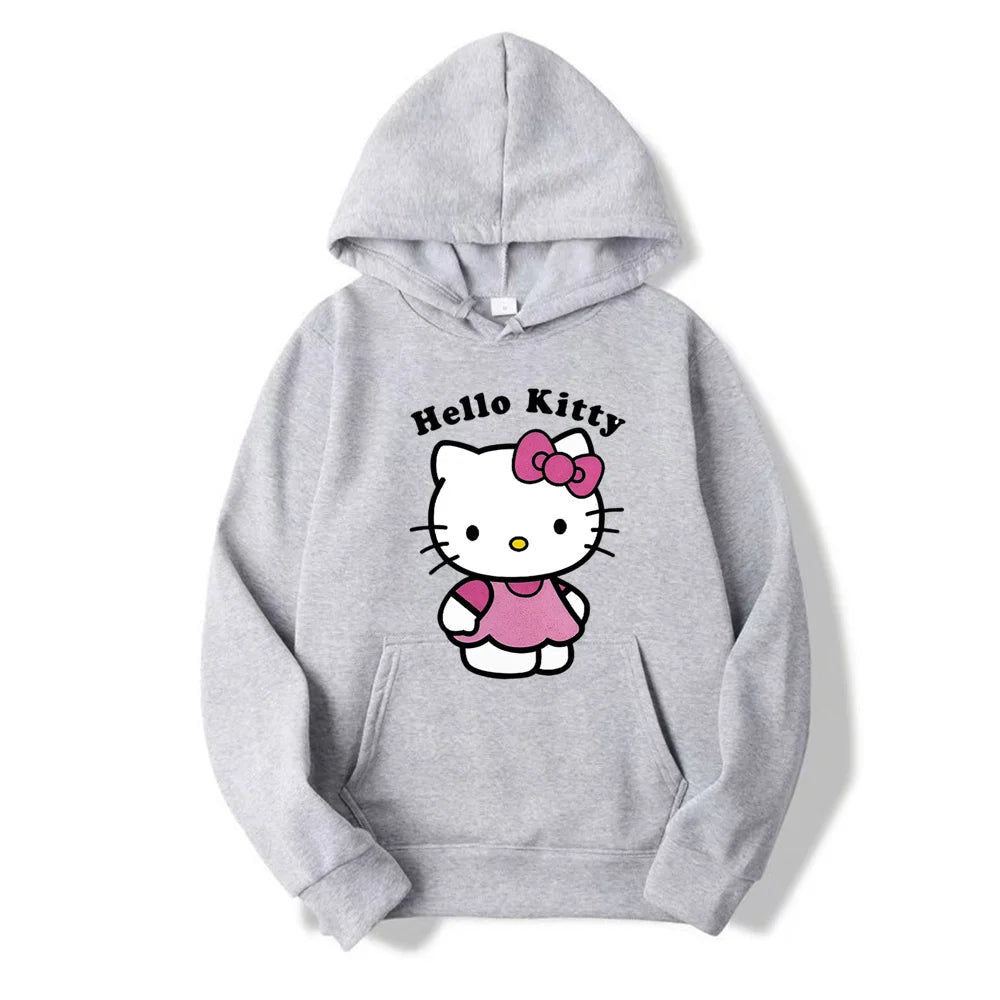 Hemasa Beautiful Hello Kitty Printed Hoodies Women Warm Comfortable Casual Hoodie