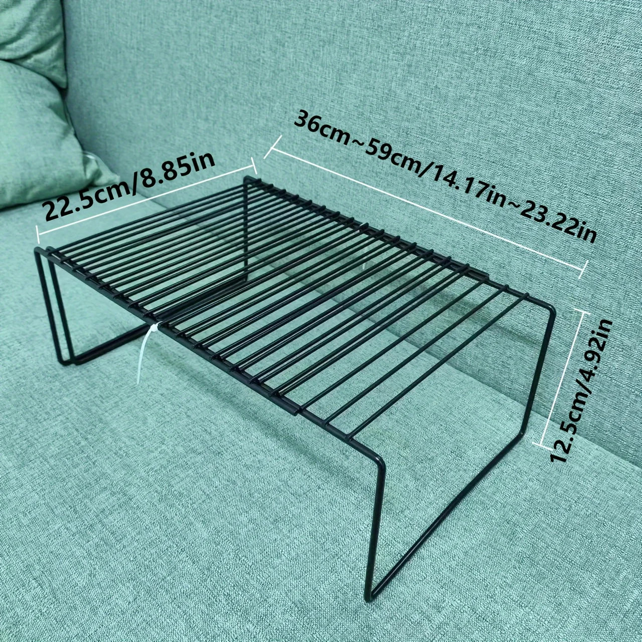 Hemasa 1pc Expandable Shelf Organizer For Kitchen Countertop, Metal Cabinet Organizer Pantry Sht, Space Saving Non Slip Rustproof