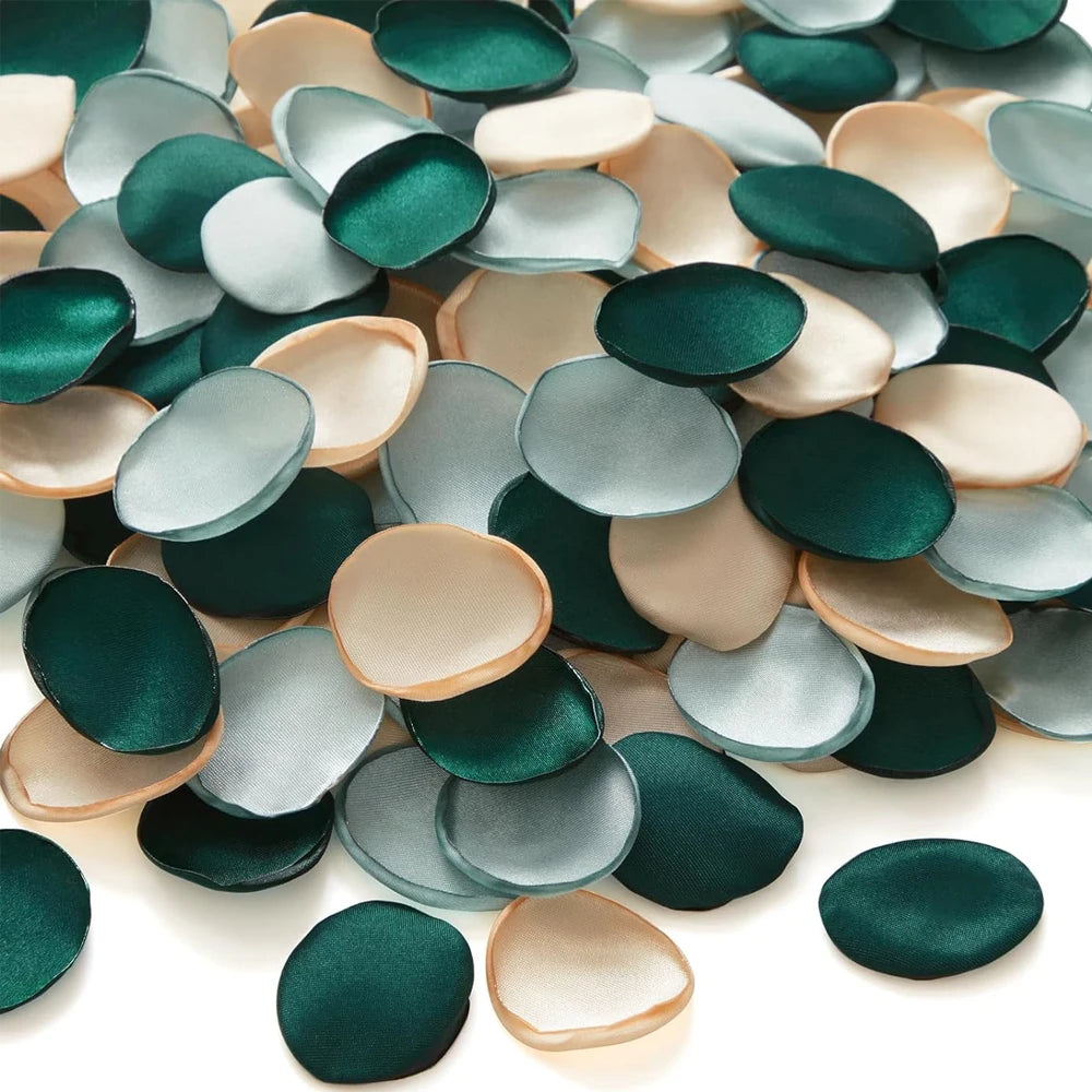 100pcs Silk Rose Petals for Wedding Green Flower Petals Flower Girl Basket Runner Bridal Marriage Table Decor