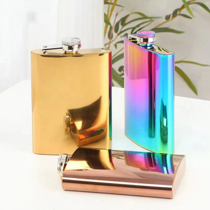 Tejesa 8oz Portable Hip Flask Stainless Steel Hip Liquor Whiskey Bottle Flask With Cap Funnel Travel Tour Drinkware Wine Pot Flagon New
