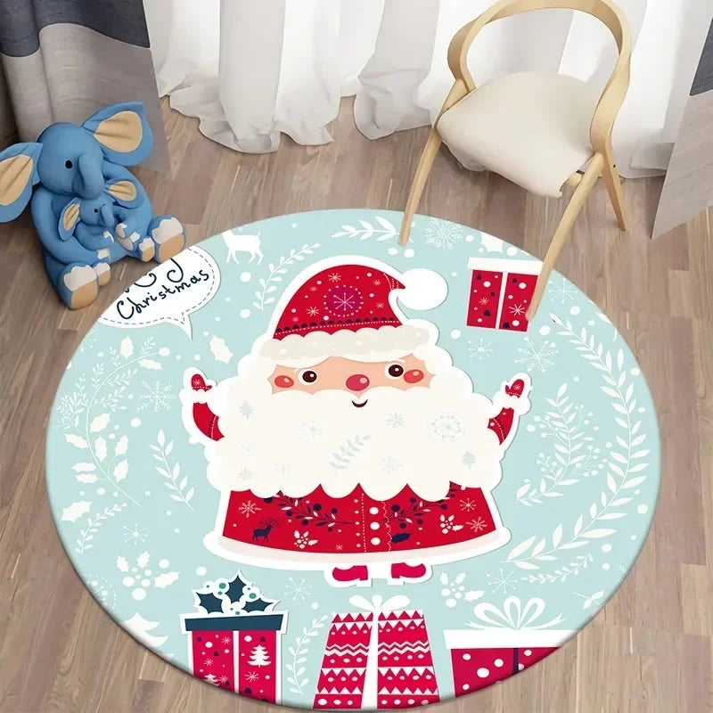 Santa round carpet home living room bed  floor mat kitchen bath   cute children's  decoration