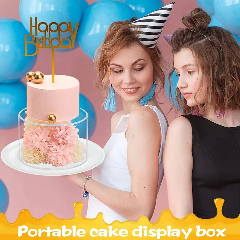 Acrylic cake stand Fillable lamp candy flower display stands Stackable Display Box for Wedding Birthday Party Table Pastry Decor