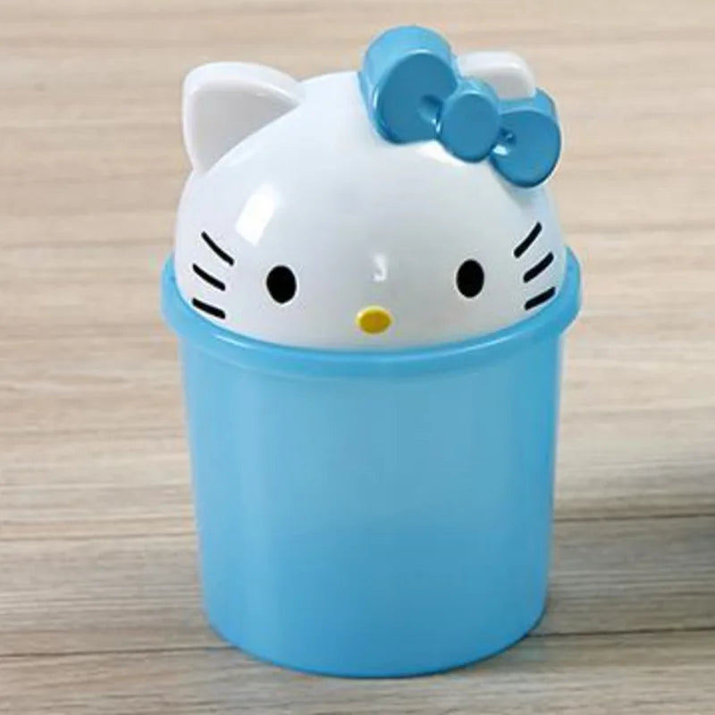Hemasa  Hello Kitty Cute Cartoon Desktop Wastebasket Home Trash Bin Garbage Car Trash