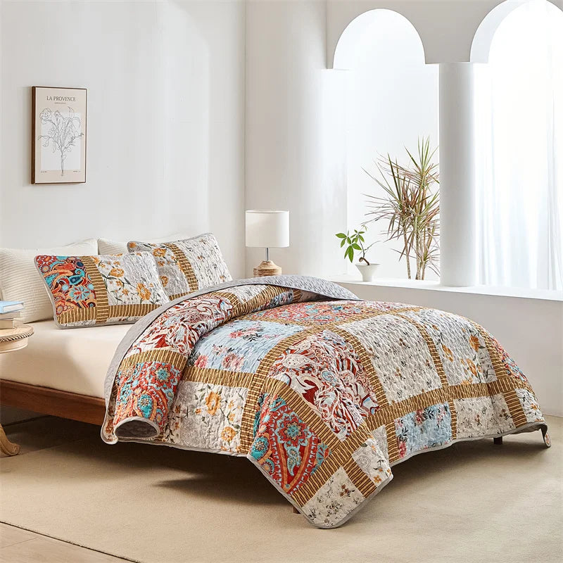 Soft Bedspread Queen Quilt Decorative Bed Coverlets for Spring Summer Bedding Set with Pillow Shams, Quilt Queen King Coverlet