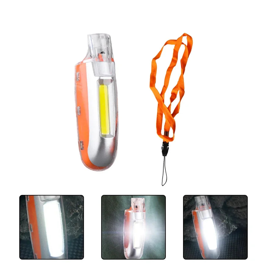 Mini LED Whistle Light USB Rechargeable Camping Keychain Light 3 Lighting Modes Flashlight Outdoor Emergency Torch with Lanyard