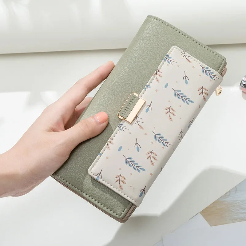 Tejesa  Long Pu Leather Purses Female Big Capacity Money Bag Lady Coin Card Holders High Quality Hasp Clutch Carteras