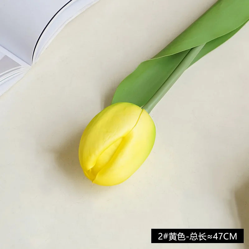 10Pc PU Real Touch Large Tulip Artificial Flowers Branch Home Decoration Realistic Tulips Party Wedding Decor Flower Arrangement