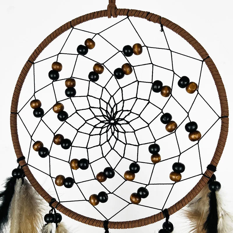 Hemasa Dream Catcher Feather Wind Chime Hand Woven Crafts Outdoor Garden Bedroom Hanging Ornaments Birthday Christmas Gifts Home Decor