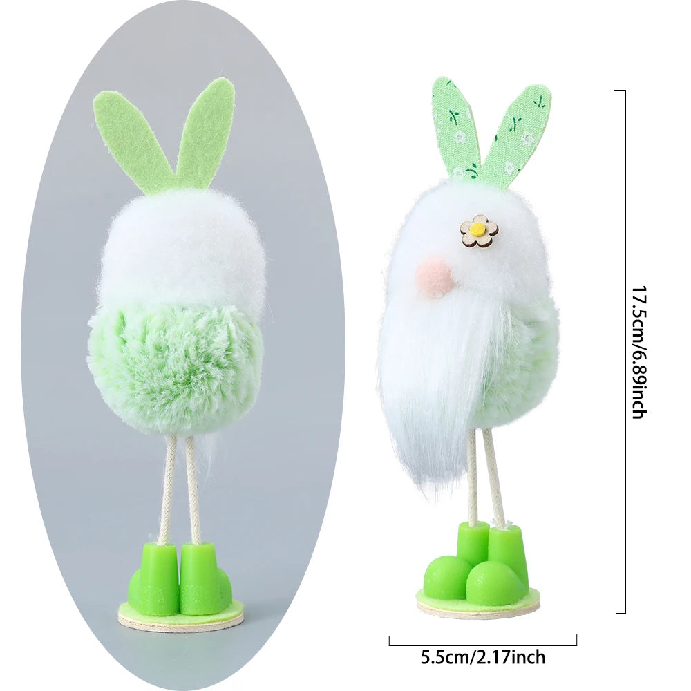 Easter Self-Standing Bunny Gnome Decoration Plush Spring Gnomes Handmade Rabbit Gifts Elf Faceless Doll Holiday Home Decoration