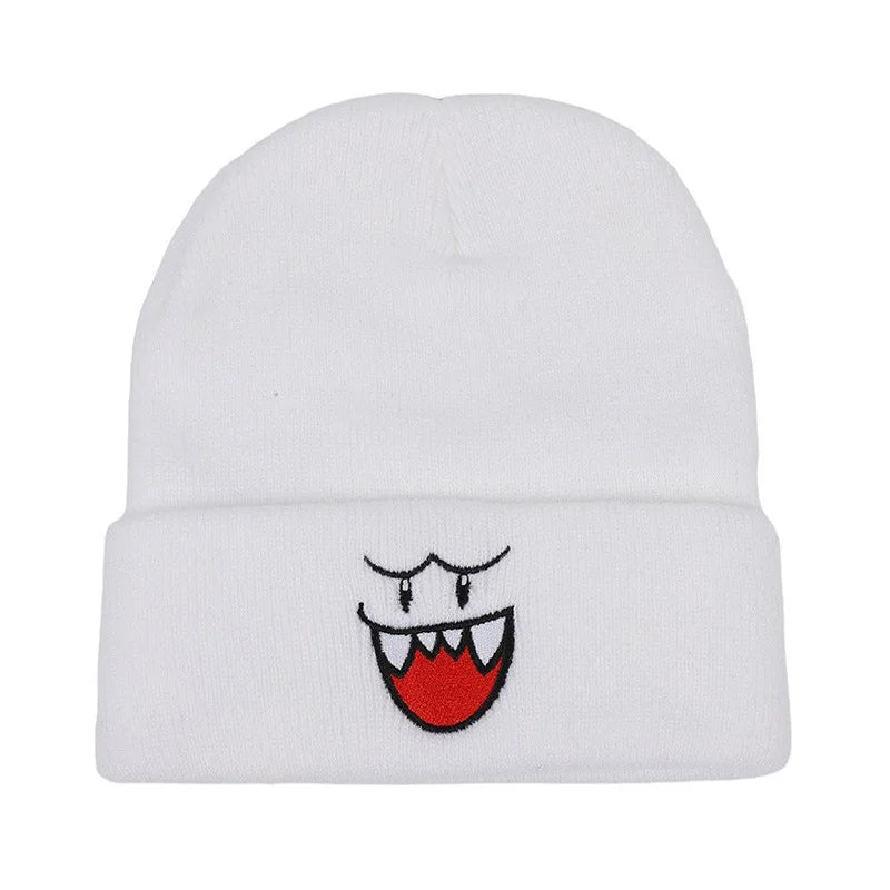 Tejesa Unisex Embroidered Knit Beanie Thickened Fleece Lined Winter Hat /Windproof Thermal Skull Cap For Men Women