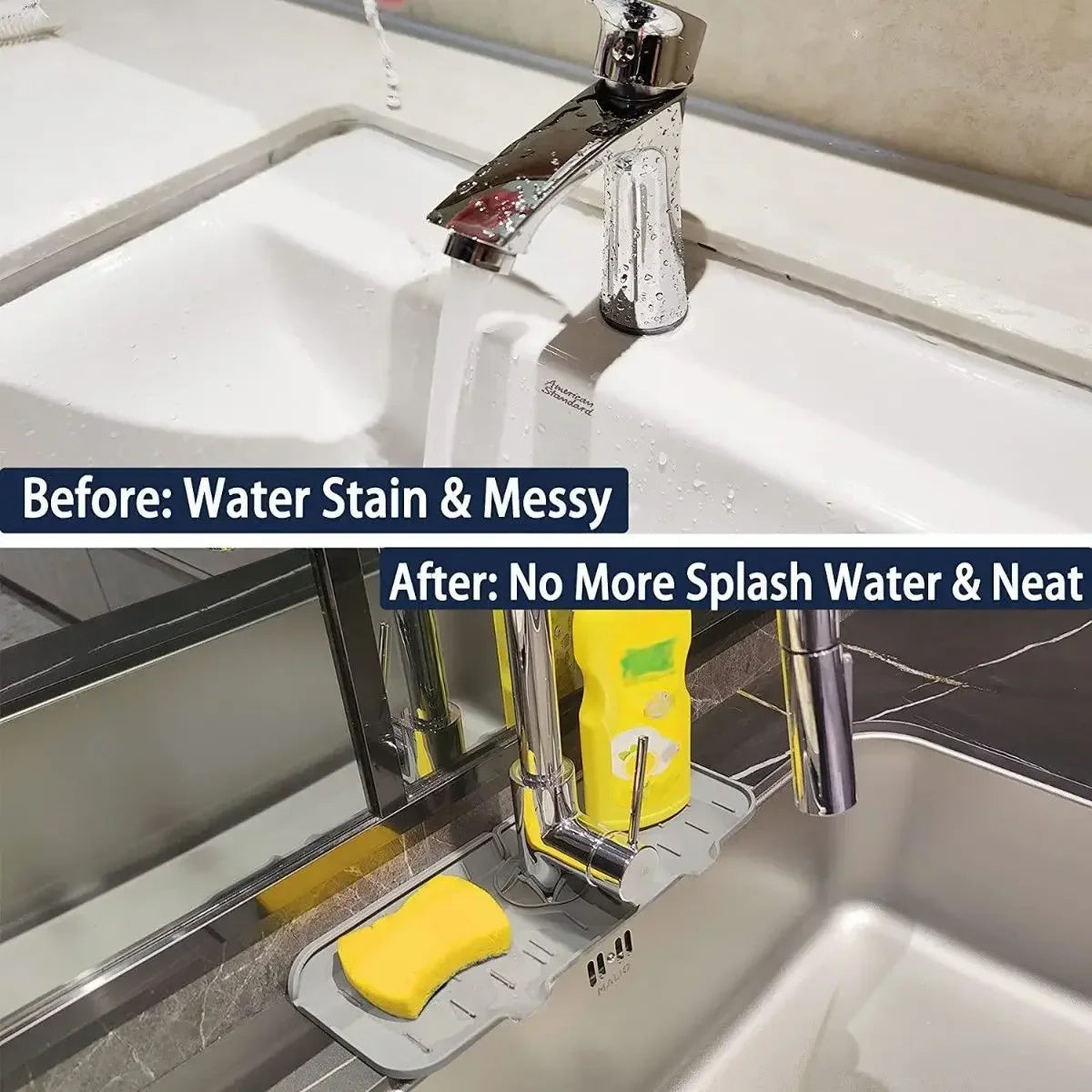 Hemasa Kitchen Gadgets Silicone Absorbent Pad Shelf Sink Splash Catcher Protective Mat Bathroom Drain Mat