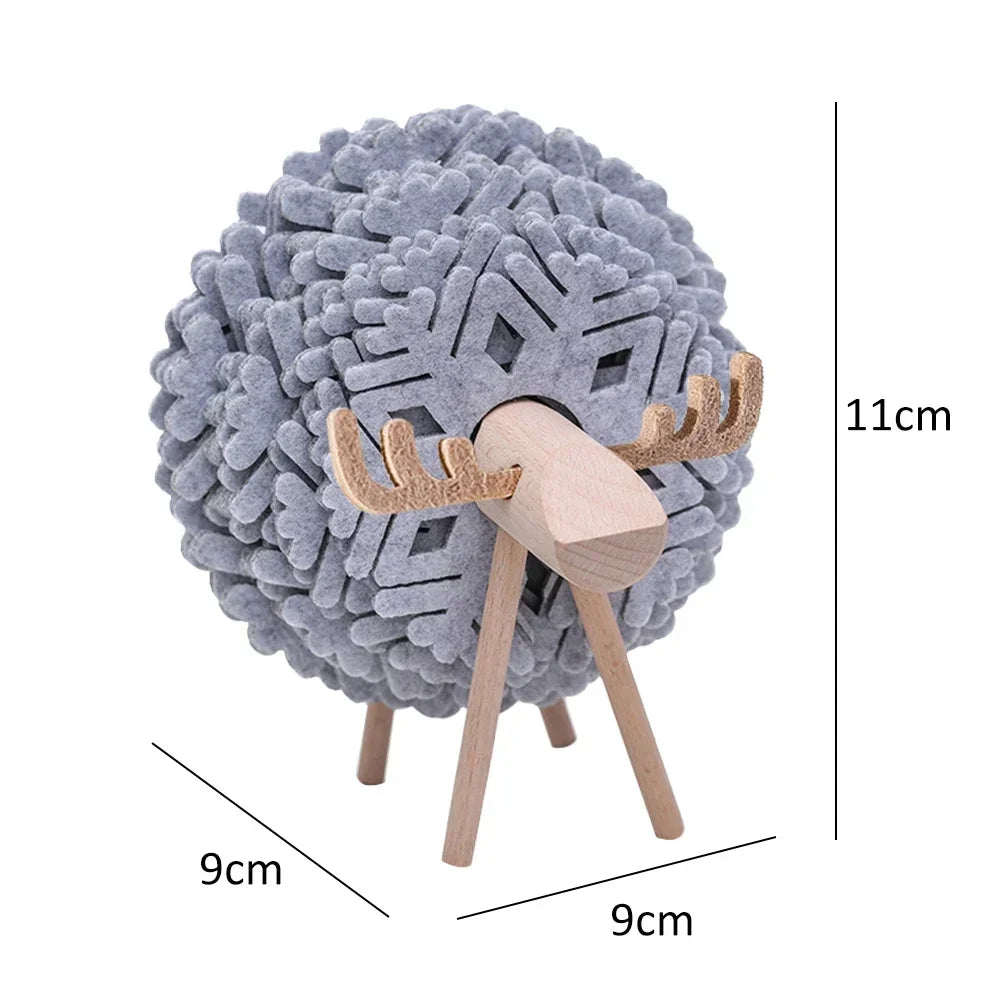 Hemasa Cartoon Felt Coaster Sheep Shape Non-Slip Coaster High Temperature Insulation Circular Coaster Creative Styling Decoration