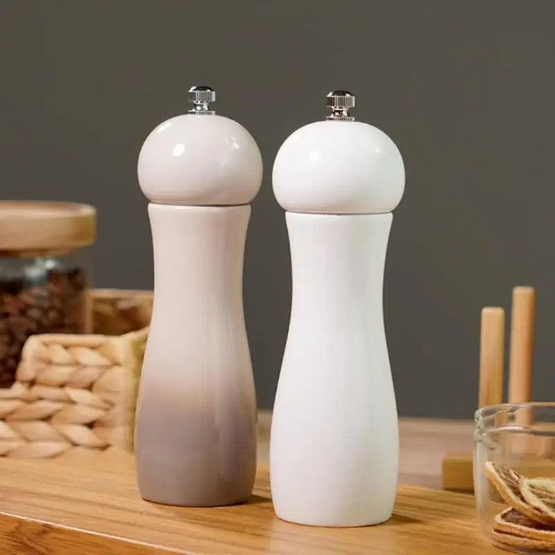Tejesa 6" Wooden Manual Pepper With Adjustable Coarseness Salt And Pepper Mill Herb Grinder Spice Mill Multifunction Cruet Kitchen Tool