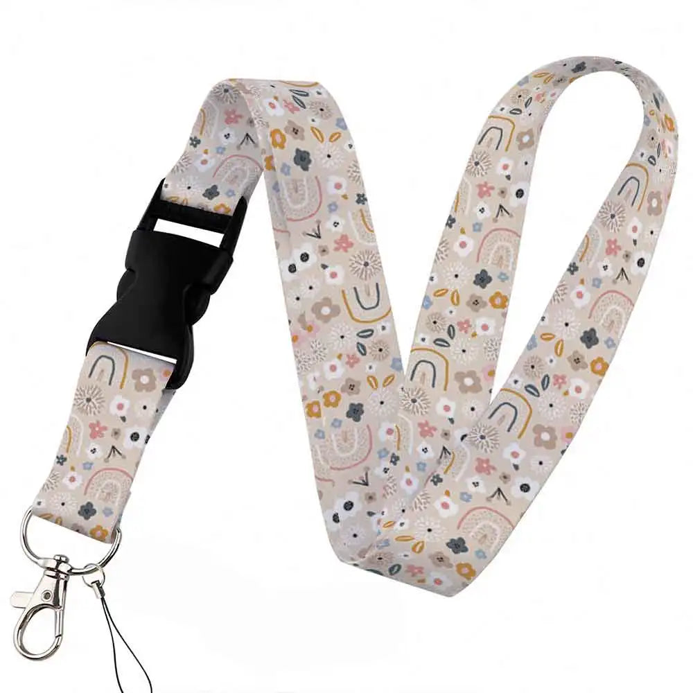 Tejesa Beautiful rainbow Lanyard Keys Chain Badge Holder ID Credit Card Pass Hang Rope Lariat Mobile Phone Charm Accessories Gifts