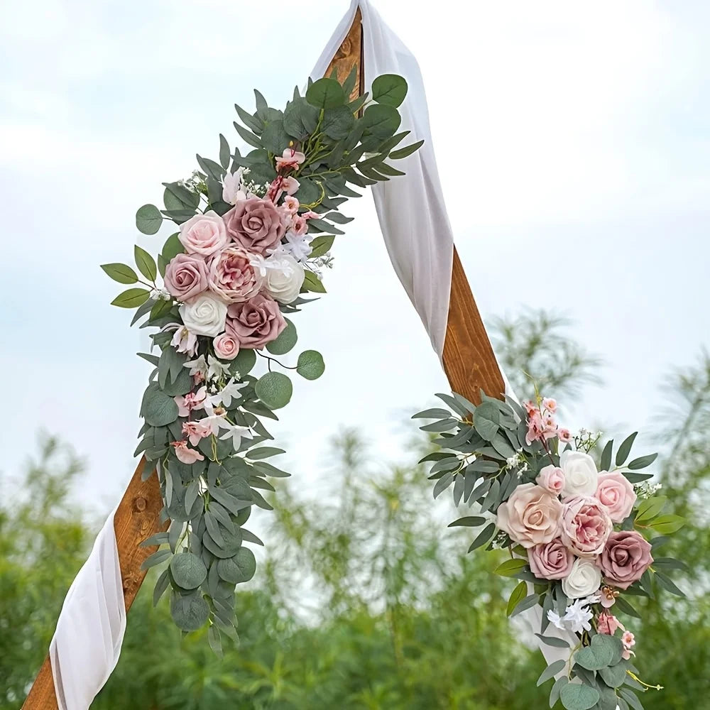 2pcs Wedding Decoration Flowers, Artificial Rose Wreaths,Suitable for Outdoor Decoration,Home Decoration,Wedding Arch Decoration