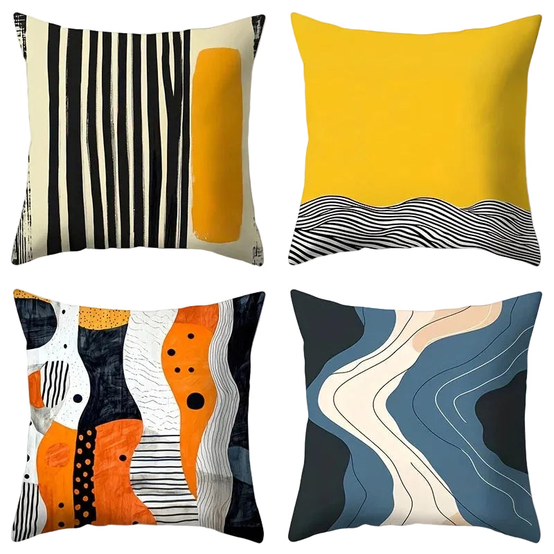 Hemasa 4pcs Modern Abstract Throw Pillow Covers Set  17.7"x17.7"