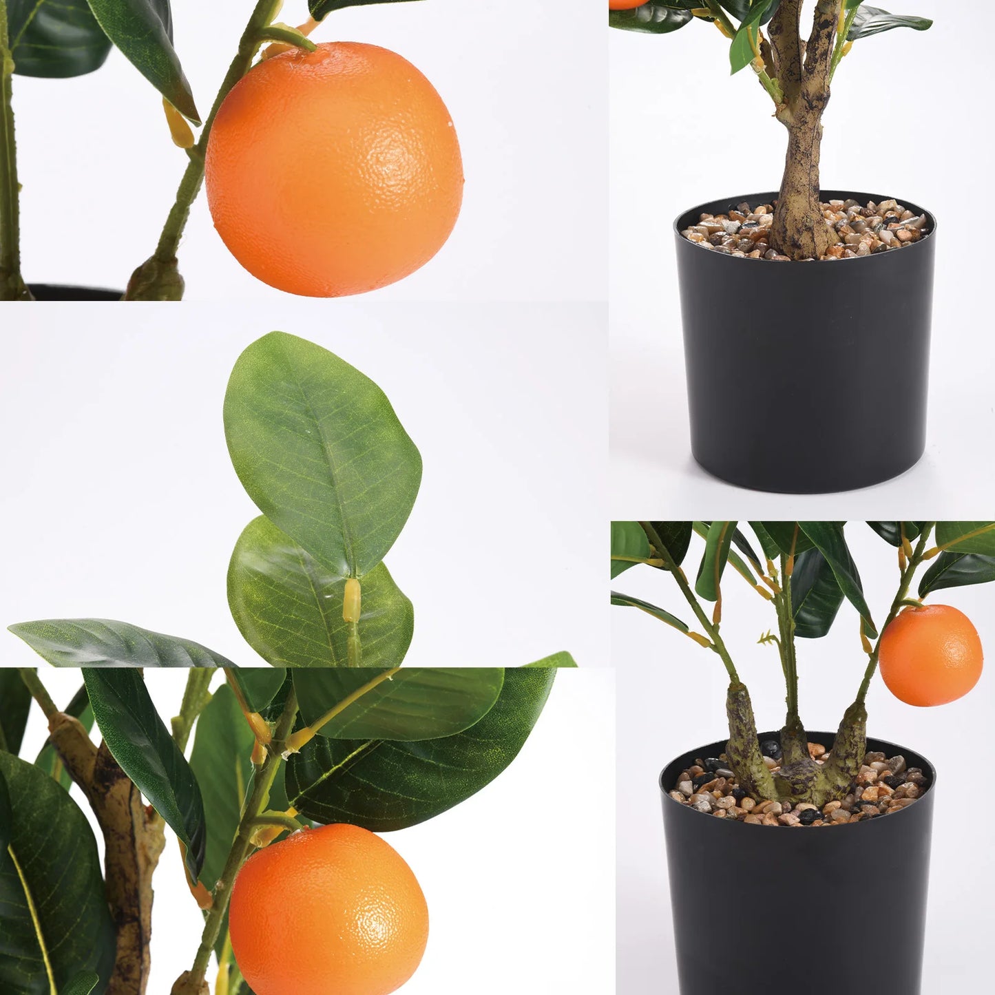 60cm 23.6inch Artificial Potted Plants Fake Orange Tree Artificial Citrus Fruit Plant with Black Pot Faux Plants Indoor Decor