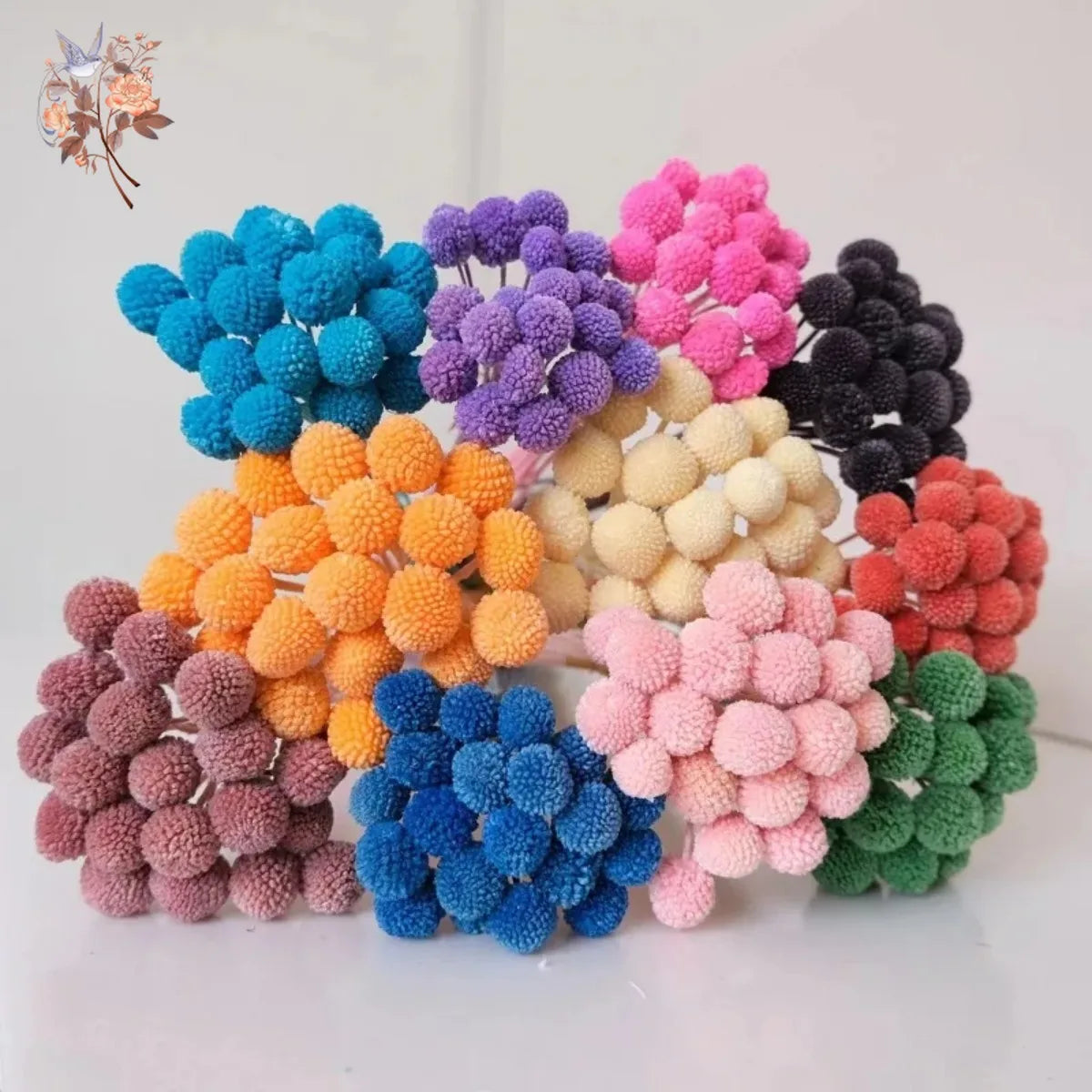 Dried Billy Button Balls Flowers Wedding Floral Arrangement Dry Craspedia Globosa Boho Baby Shower Decoration Home Table Decor
