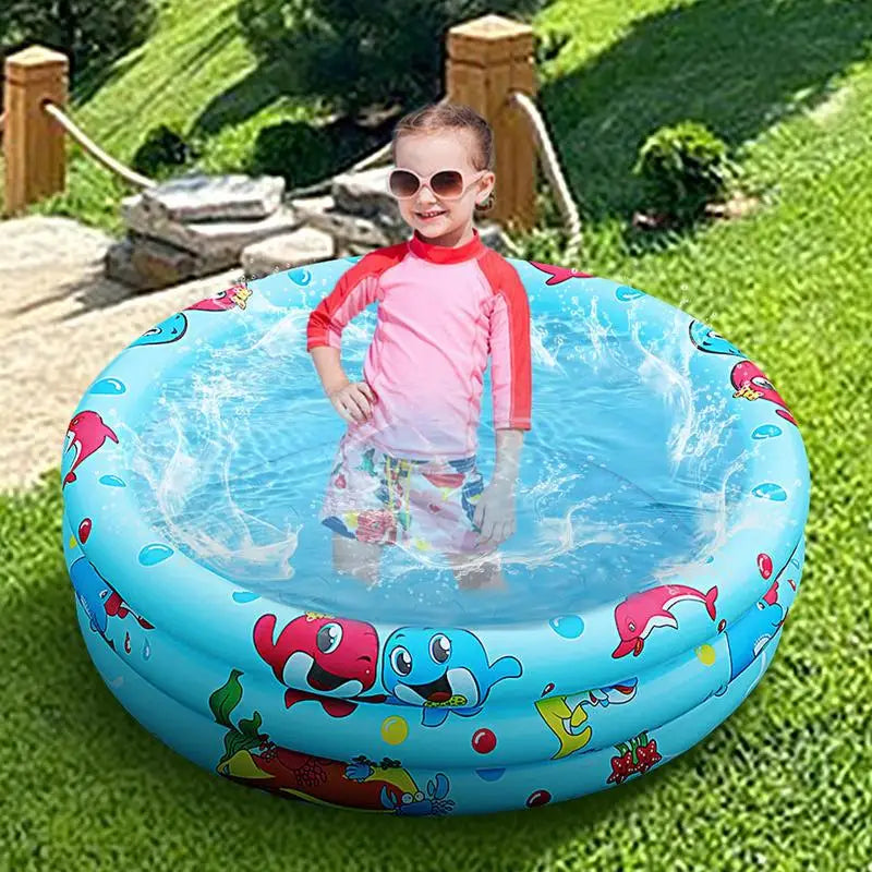Hemasa Circular Swimming Pool Kiddie Swimming Pool Three-Layer Kiddie Toddler Outdoor Pool Design Quick Drainage For Girl/Boy Outdoor
