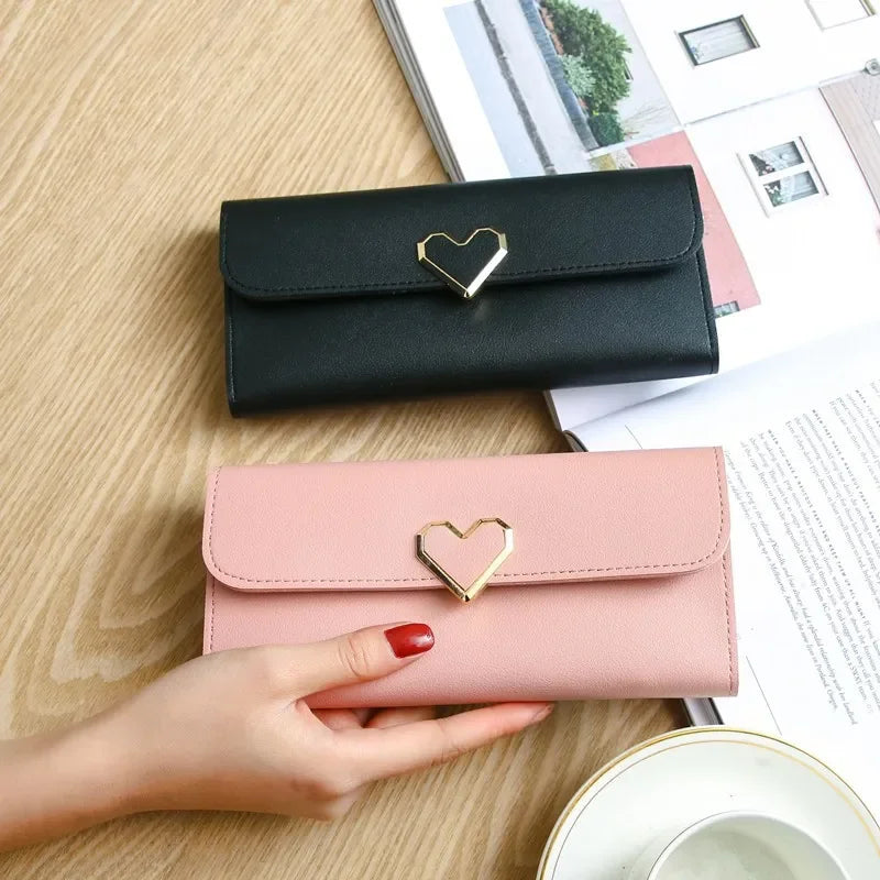 Hemasa Women Long Wallets Purses Luxury Love Heart Wallets for Ladies