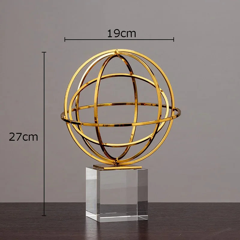 Creative Metal Geometric Ornaments Desk Decoration Ornaments Modern Decor Gold/silver Alloy Crafts Geometric Artwork Statue