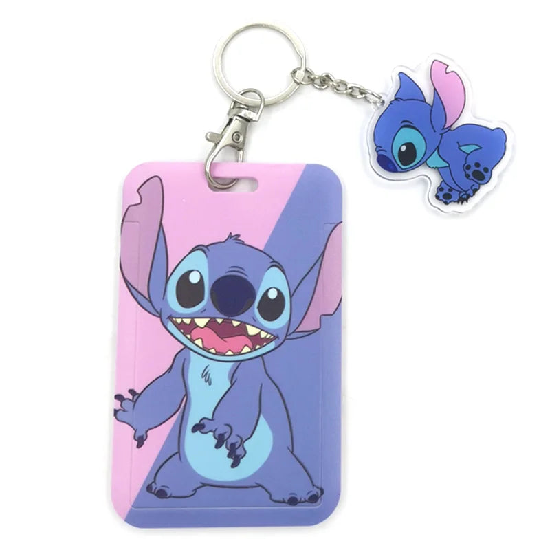 Disney Stitch Lanyard Badge Holder ID Card Lanyards Mobile Phone Rope Key Lanyard Neck Straps Keychain Key Ring